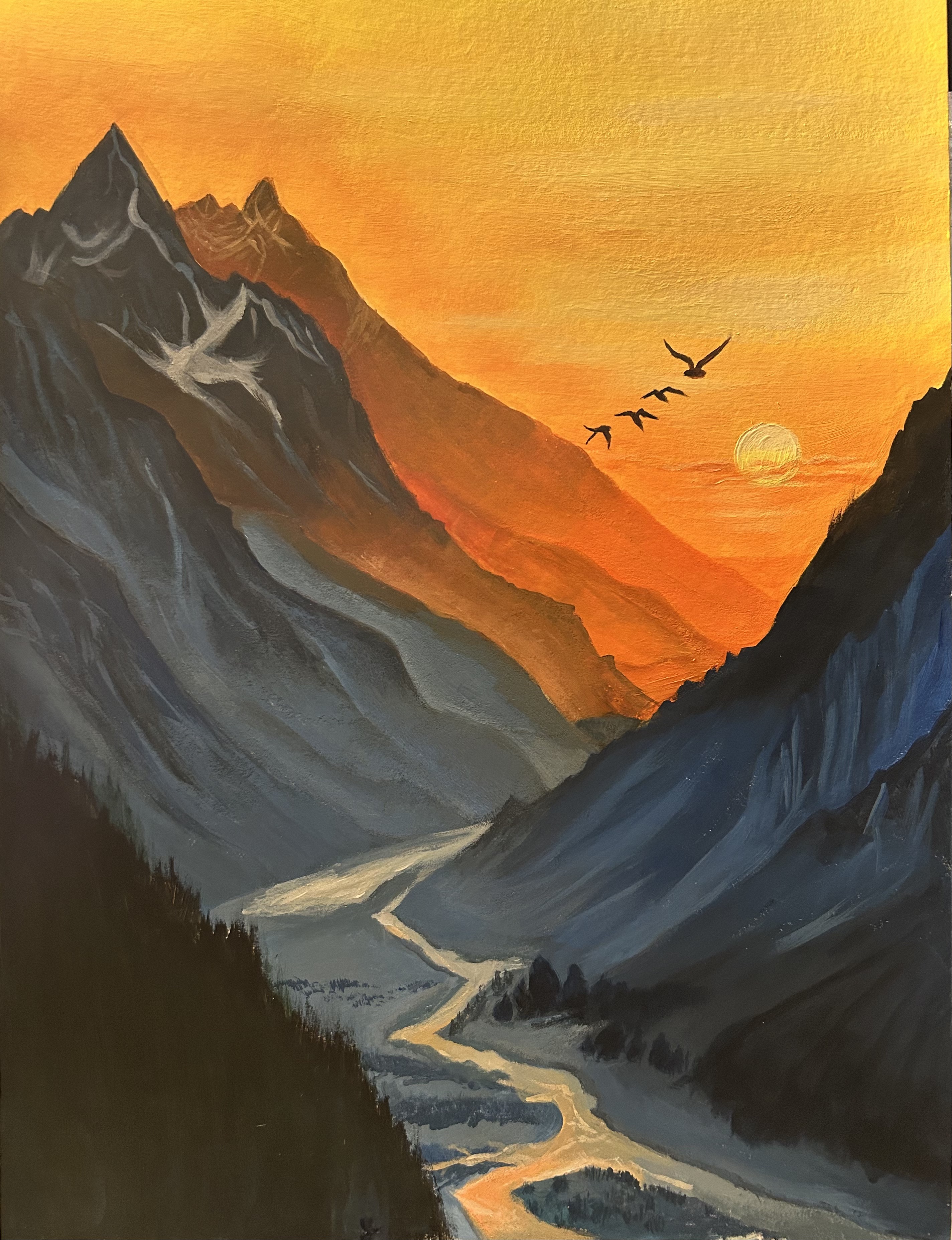 Sunset Into the Mountains